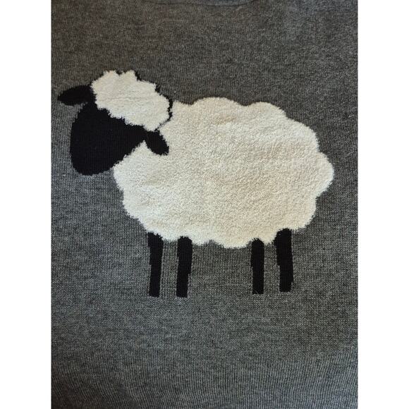 Unique Sleep Sense Women’s Large Nightshirt Gray Knit with Raised Sheep Design - Picture 2 of 9